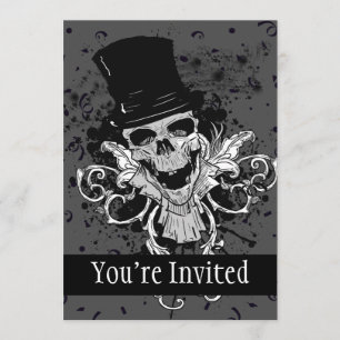 Invitation Crâne Déplaisant avec chapeau supérieur