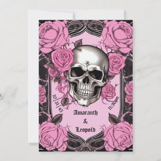 Invitation Crâne Et Roses Roses Roses Roses Traditionnelles M