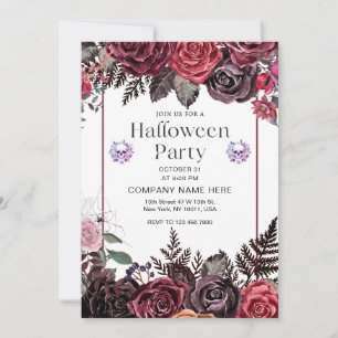 Invitation Crâne Floral Araignée Vague Petite Entreprise Hall