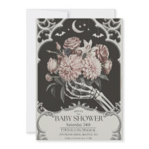 Crâne gothique vintage Baby shower d'Halloween Éff