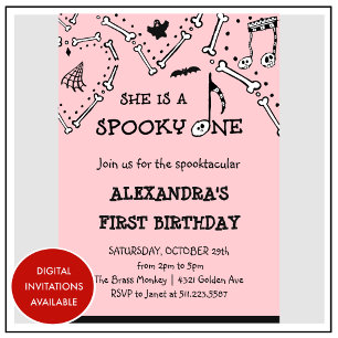Invitation Crâne Spooktacular Épouvantable Halloween 1er anni