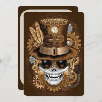 Crâne Steampunk Voodoo Machine Rétro