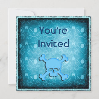 Invitation Crânes bleues, Parties scintillant noire et bijoux