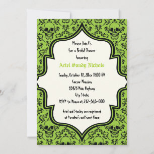 Invitation Crânes damasser Halloween mariage douche nuptiale