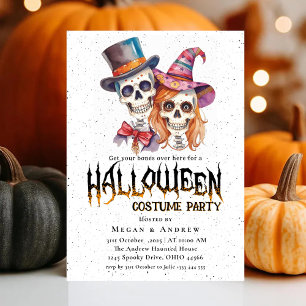 Invitation Crânes gothiques en Casquette Halloween Costume Pa