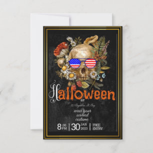 Invitation Crânes gothiques en Casquette Halloween Costume Pa