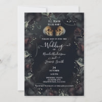Crânes gothiques et roses noires Mariage d'Hallowe