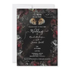 Crânes gothiques Rouge Noir Rose Mariage d'Hallowe