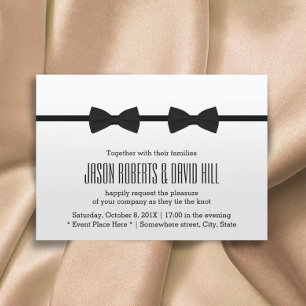 Invitation Cravate classique minimaliste de Mariage homosexue
