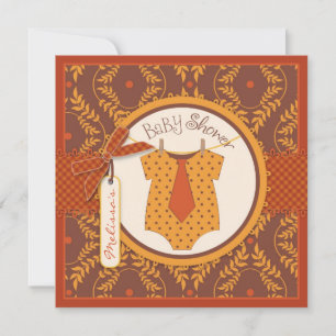 Invitation Cravate d'automne et Baby shower de garçons de la