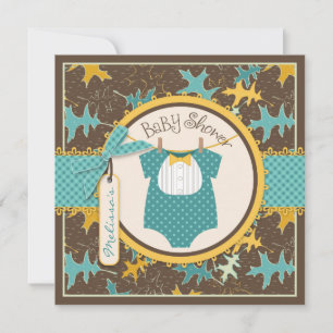 Invitation Cravate de la Bow d'automne et Baby shower des Gar