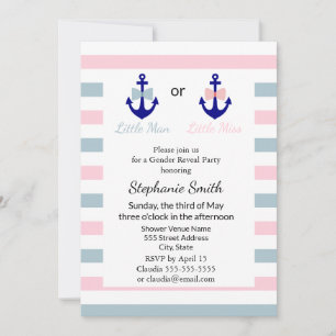 Invitation Cravate de la Marine Nautique Bow et Bow