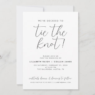 Invitation Cravate Mariage minimale le noeud intime Simple