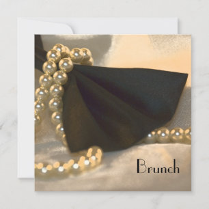 Invitation Cravate noir et perles blanches Post Mariage Brunc