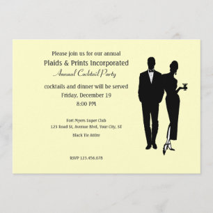 Invitation Cravate noire de partie d'entreprise