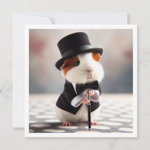 Invitation Cravate noire de porc de Guinée,  noire de porc de