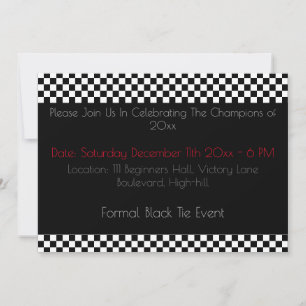 Invitation Cravate noire sport stylisé