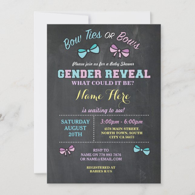 Invitation Cravates de la mâchoire ou vaches Baby shower de l (Devant)