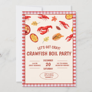 Invitation Crawfish Boil Party Pique-nique Célébration Invita