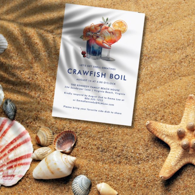 Invitation Crawfish Boisson Party Low Country Seafood (Créateur téléchargé)