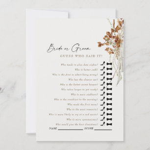 Invitation Cream Boho Devine Qui A Dit Qu'Il Douche Jeu