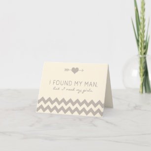 Invitation Cream & Champagne Chevron Matron of Honor Card