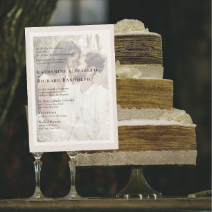 Invitation Cream Couple Photo 2 Mariage du site