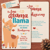 Invitation Cream de Thanksgiving sans drame Lama