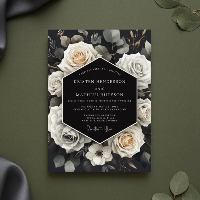 Invitation Cream Rose Woodland Wedding (Créateur téléchargé)