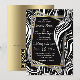Invitation Creative Black and White Seamless Abstraction