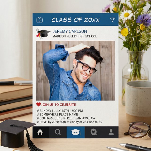 Invitation Creative Instagram Frame Photo Graduation Party (Créateur téléchargé)