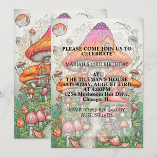 Invitation Creative Mushroom Dwelling Art Anniversaire