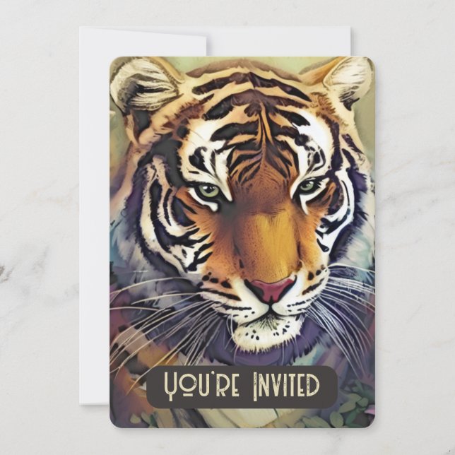 Invitation Creative Tiger avec code QR (Devant)