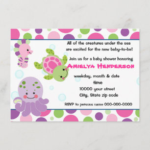 Invitation créatures de mer sous l'invitation de mer