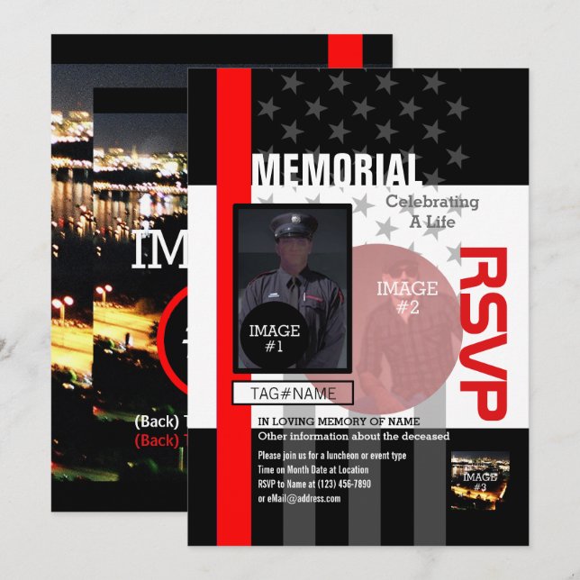 Invitation Créez vos propres avec 4 images et 12 lignes de (Devant / Derrière)