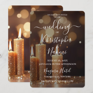 Invitation Créez vos propres bougies à bokeh doré