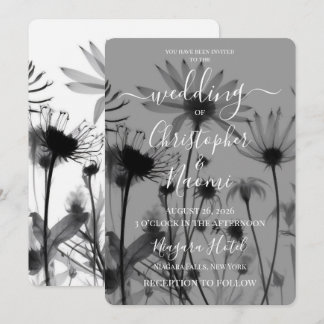 Invitation Créez Vos Propres Fleurs de Mariage en Noir et Bla