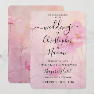 Invitation Créez vos propres Fleurs sauvages roses délicieux