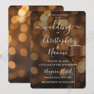 Invitation Créez Votre Propre Bougie Bokeh Pailletée Dorée
