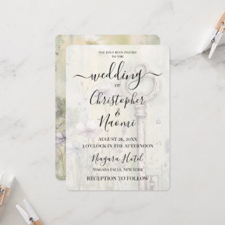 Invitation Créez votre propre clé Vintage rustique Shabby Chi