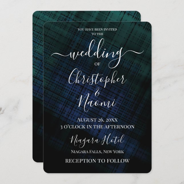 Invitation Créez votre propre Crosshatch sombre (Devant / Derrière)