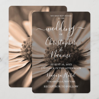 Invitation Créez Votre Propre Fleur Sépia En Gros Plan Mariag