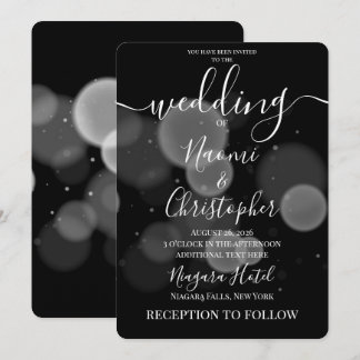 Invitation Créez Votre Propre Grand Bokeh Gras sur Mariage No