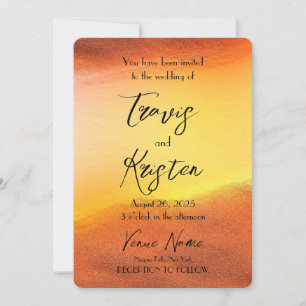 Invitation Créez votre propre Mariage Arrière - plan Orange p