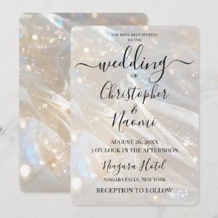 Invitation Créez votre propre Mariage blanc d'ivoire étincela