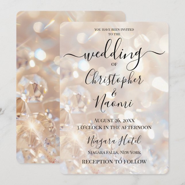 Invitation Créez votre propre Mariage de cristaux de champagn (Devant / Derrière)