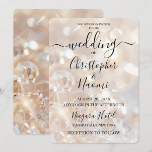 Invitation Créez votre propre Mariage de cristaux de champagn