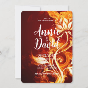 Invitation Créez votre propre Mariage de fleurs de feu
