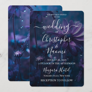 Invitation Créez votre propre Mariage Fleur sauvage bleu et v