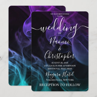 Invitation Créez Votre Propre Mariage Fumée Bleu Sarcelle Vio